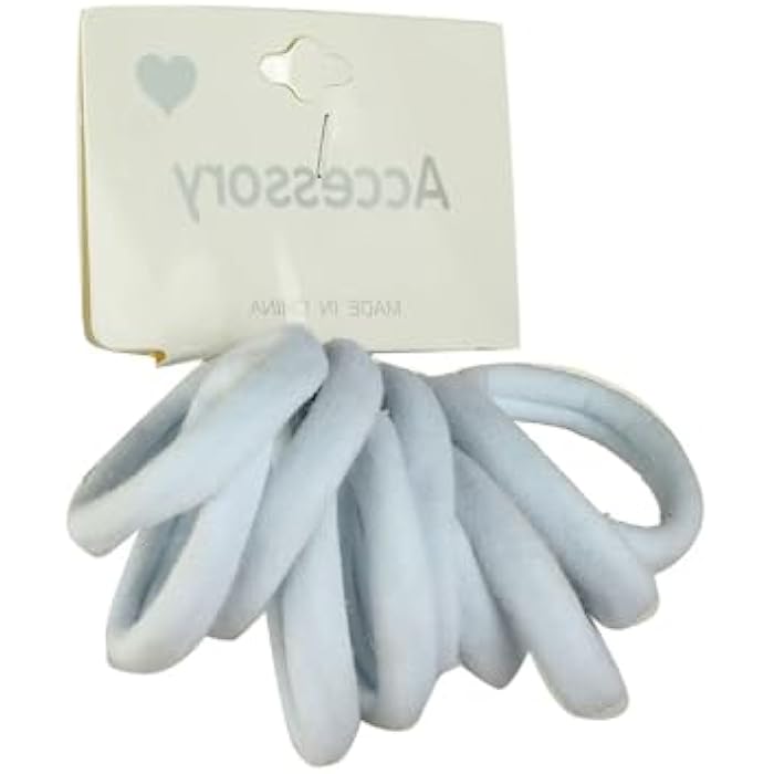 Elastic Circled Hair Tie 10 Pcs For Girls - White - Image 1